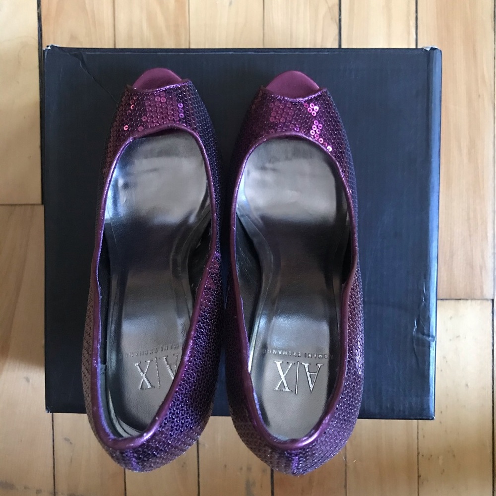 A/X Armani Exchange Glitter Heels Peep Toe Pump